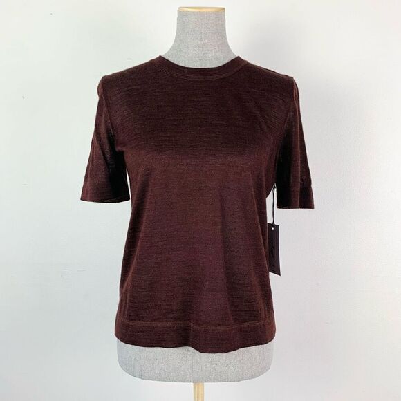 Sskein Short Sleeve Lightweight Crew Neck Knit Alpaca Silk Sweater NWT Sample Ma - Picture 1 of 8